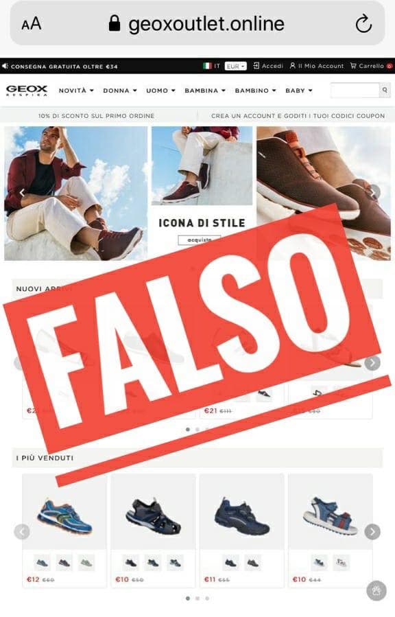 Nuove frodi online: falso sito del marchio GEOX nel mirino dei truffatori telematici