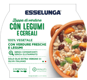 Zuppa di verdure con legumi e cereali a marchio Esselunga con il botulino