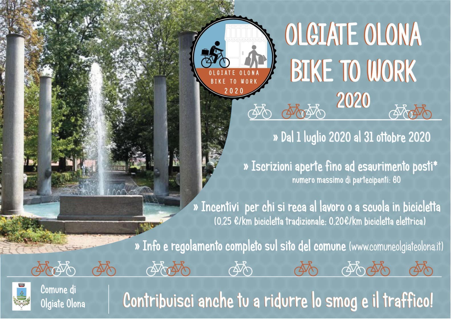 Olgiate Olona, con "Bike to Work" incentivi per chi si reca al lavoro in bicicletta