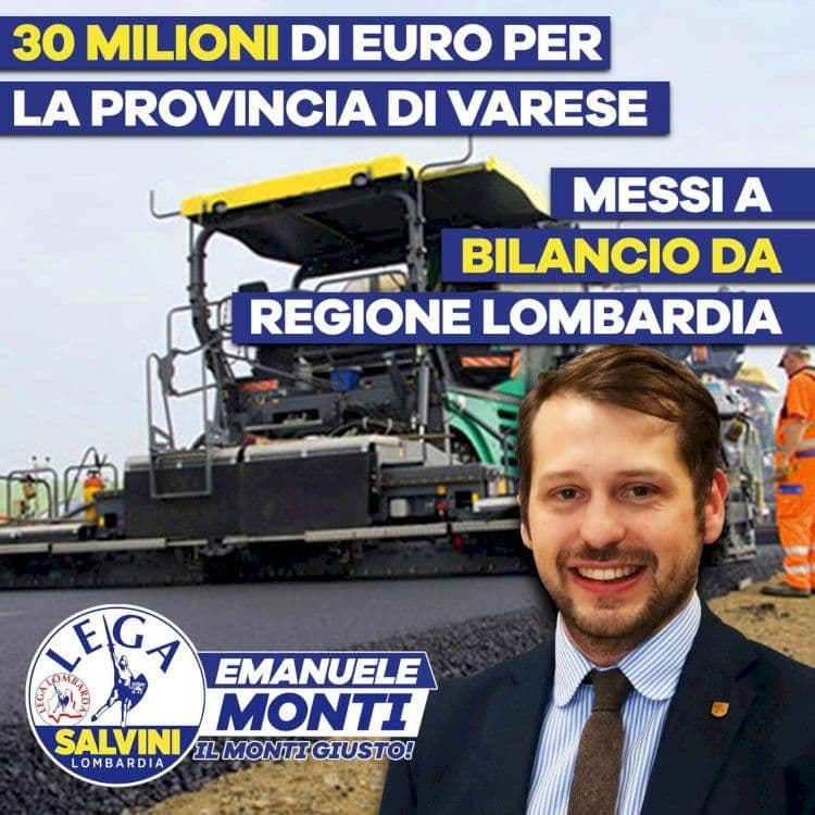 Varese: Assestamento di Bilancio, quasi 30 milioni grazie agli Odg della Lega su infrastrutture e viabilità in tutta la provincia