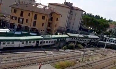 Carnate, treno deragliato con tre feriti