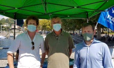 Laveno, verso il voto amministrativo un gazebo della Lega a sostegno del candidato sindaco Andrea Trezzi