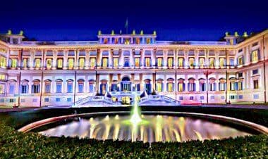 Monza - Villa Reale illuminata nella lotta contro i tumori infantili.