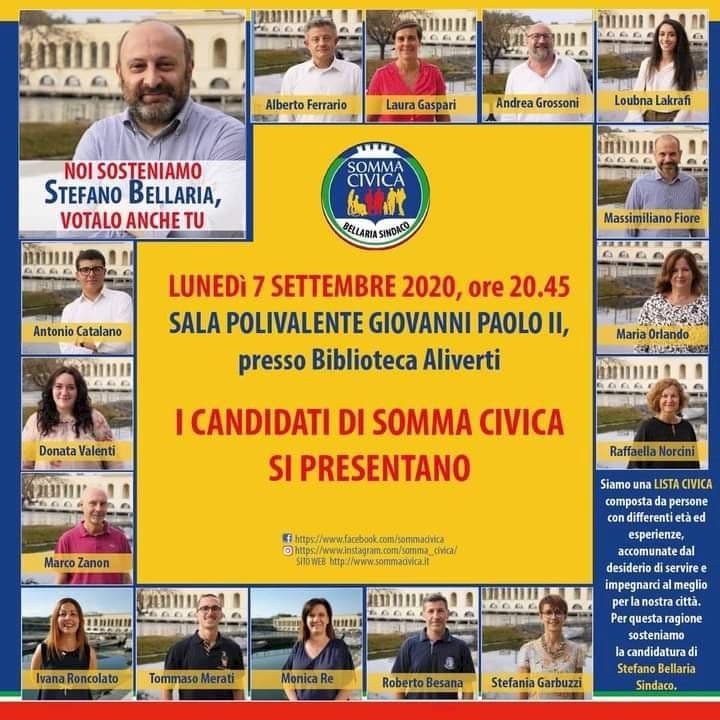 SOMMA CIVICA, presentazione dei candidati 7 settembre