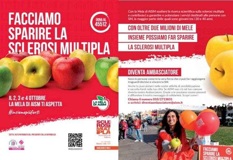 Dal 2 al 4 ottobre 2020 torna La Mela di AISM - Associazione Italiana Sclerosi Multipla