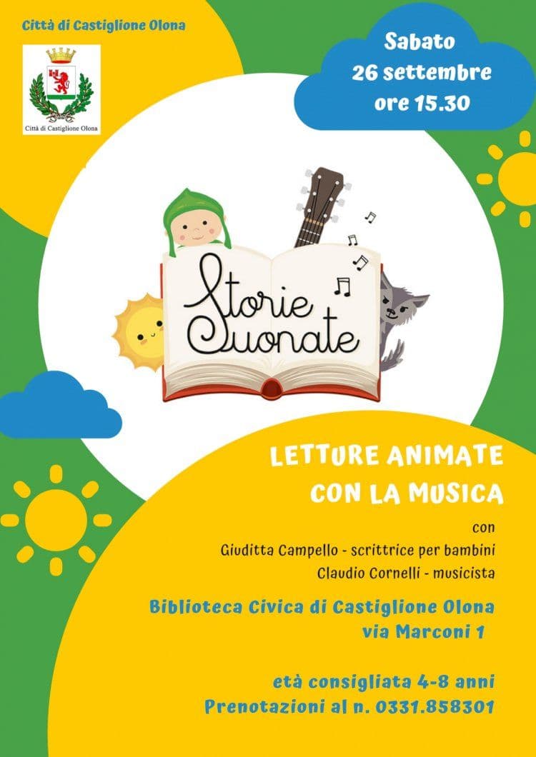 A Castiglione Olona "Storie suonate", letture animate per bambini con Giuditta Campello