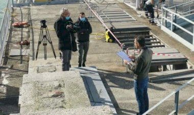 Somma Lombardo diga del Panperduto la troupe di Mediaset
