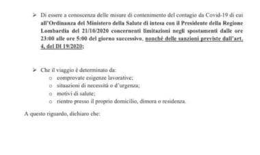 L'autocertificazione per girare dalle 23 alle 5. Scaricala qui.