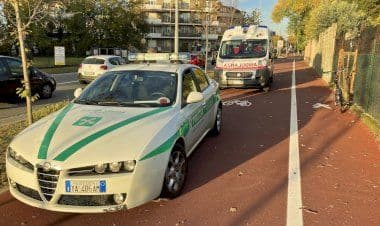 Busto Arsizio - Incidente sulla pista ciclabile di Viale Trentino