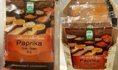Ocratossina A oltre i limiti, ministero della Salute richiama la PAPRIKA DOLCE a marchio DROGHE PALMA
