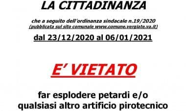 Vergiate, arrivato il divieto sui petardi