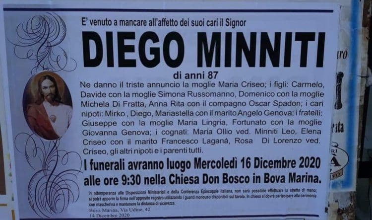 Bova Marina, ci ha lasciato Diego Minniti