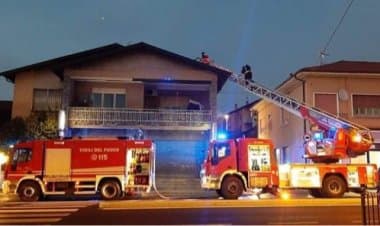 Sesto Calende, incendio alla  canna fumaria