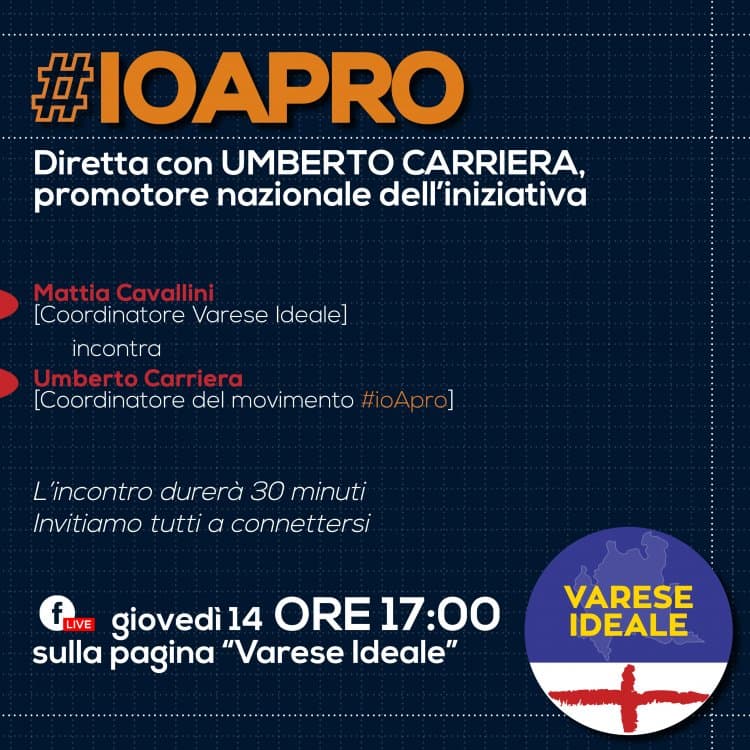 Mattia Cavallini,  Varese Ideale supporta l'iniziativa IO APRO