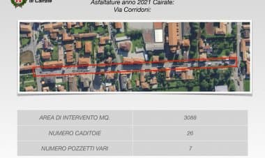 Cairate, presentato il piano asfaltature di oltre 500mila euro