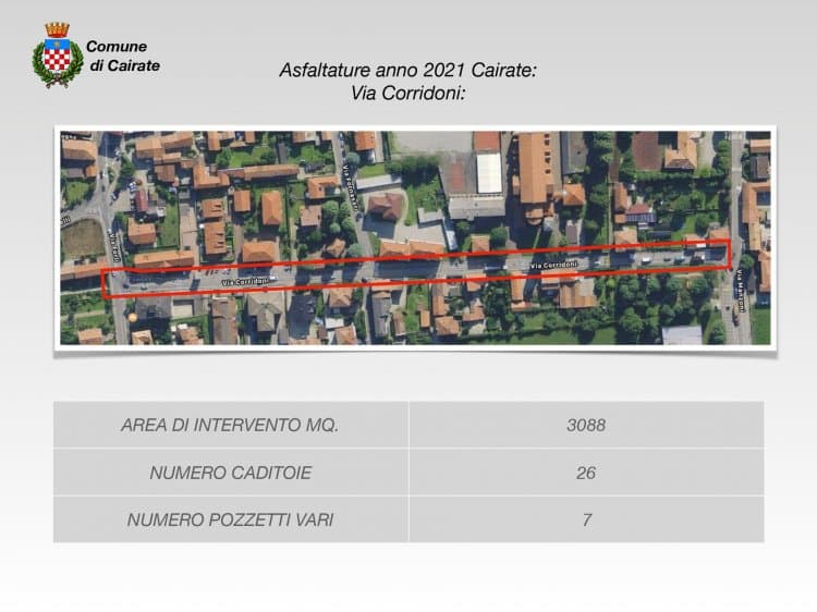 Cairate, presentato il piano asfaltature di oltre 500mila euro