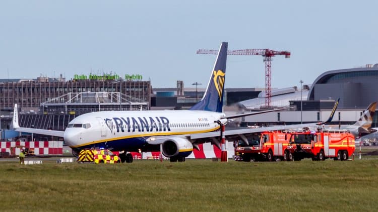 Ryanair, incidente a Dublino