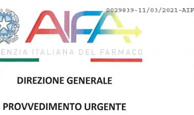 Aifa vieta utilizzo lotto Vaccino Covid-19 Astra Zeneca.