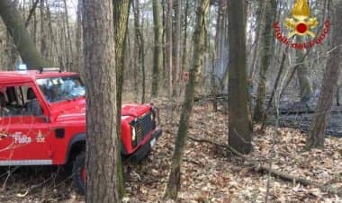 Carnago, bosco in fiamme