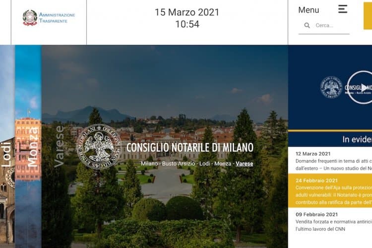 Nuovo sito per il Consiglio Notarile area di Busto Arsizio e