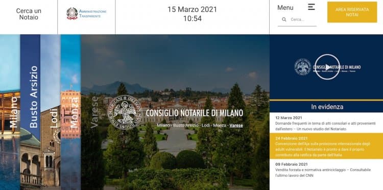 Nuovo sito per il Consiglio Notarile, area di Busto Arsizio e Varese