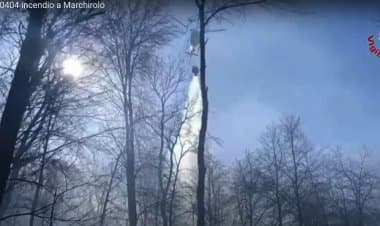 Marchirolo: incendio nei boschi, le case sono fuori pericolo