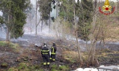 Montegrino Valtravaglia, bosco in fiamme