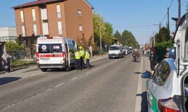 Busto Arsizio. Scontro tra auto e moto.