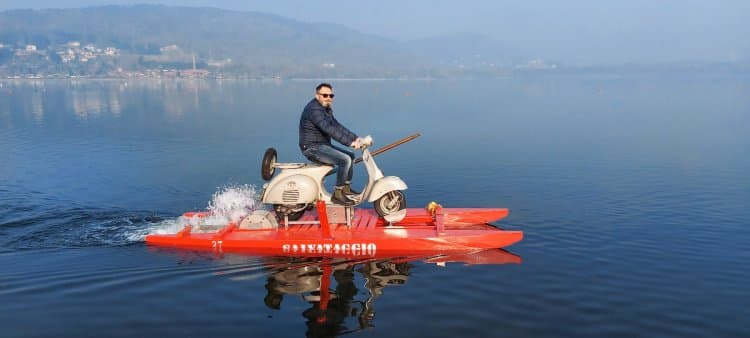 'Traversata per la Vita' in Vespa da Cannero a Luino