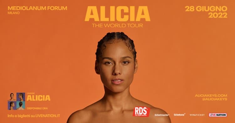 Musica, Alicia Keys in concerto al Forum di Milano nel 2022