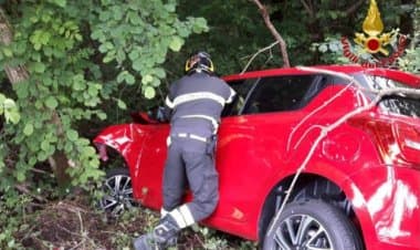 Laveno, incidente con auto fuoristrada