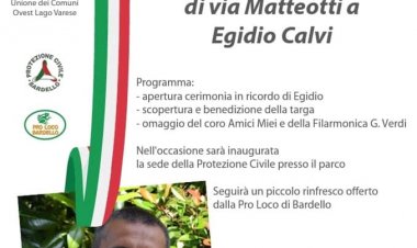 Angera: il parco di via Matteotti sarà intitolato a Egidio Calvi
