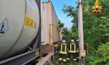 Sesto Calende (VA), treno urta albero caduto