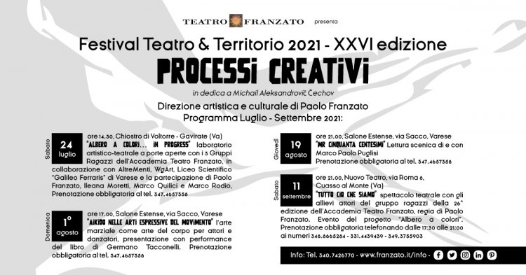 “Processi Creativi” brillano al Festival “Teatro & Territorio” 2021