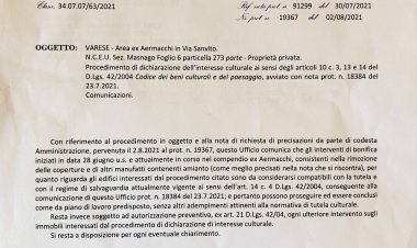 Varese, ex Aermacchi, la Soprintendenza conferma quanto chiesto dal Comune