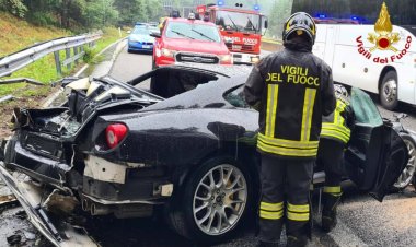 Malpensa: una Ferrari si è schiantata sulla superstrada