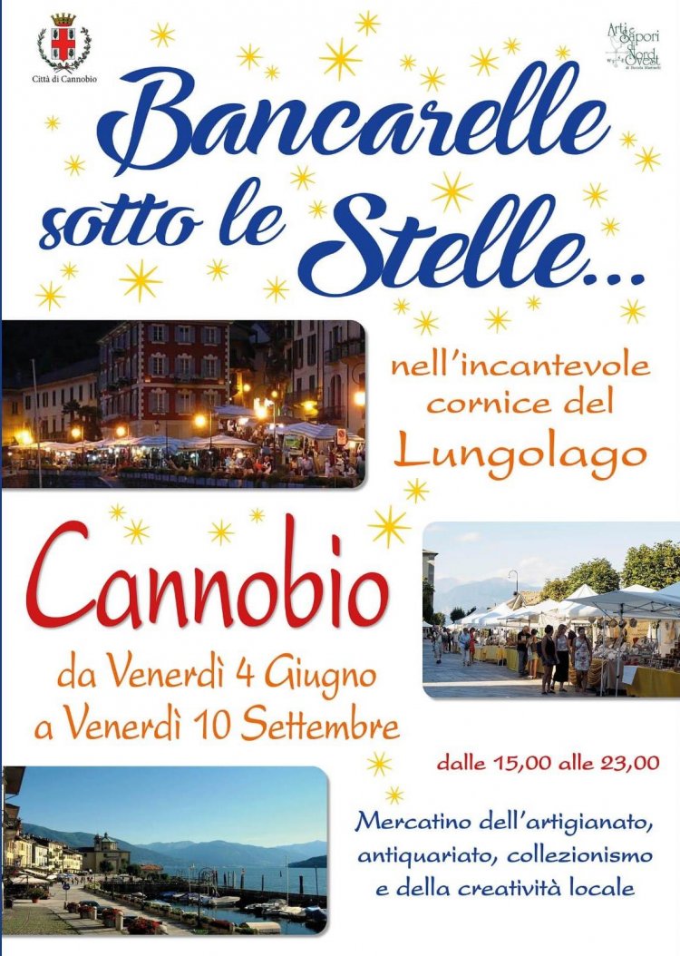 Cannobio ospita le Bancarelle sotto le Stelle fino al 10 settembre